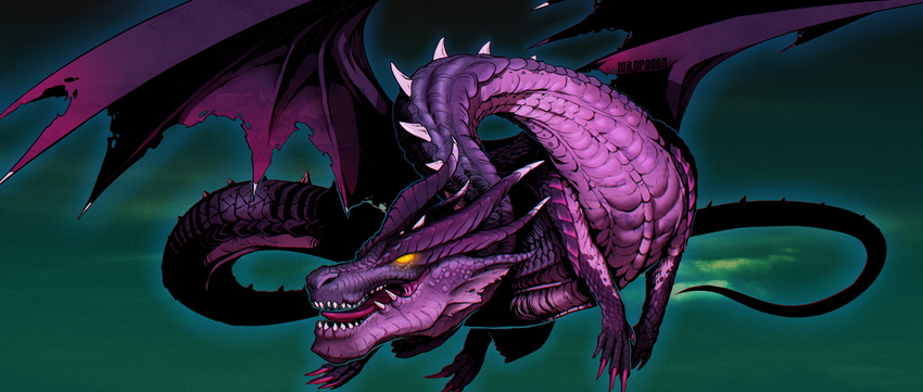 ambiguous_gender capcom claws dragon elder_dragon fatalis feral horn membranous_wings monster_hunter open_mouth reptile scales scalie simple_background solo spikes tongue video_games wildragon wings yellow_eyes