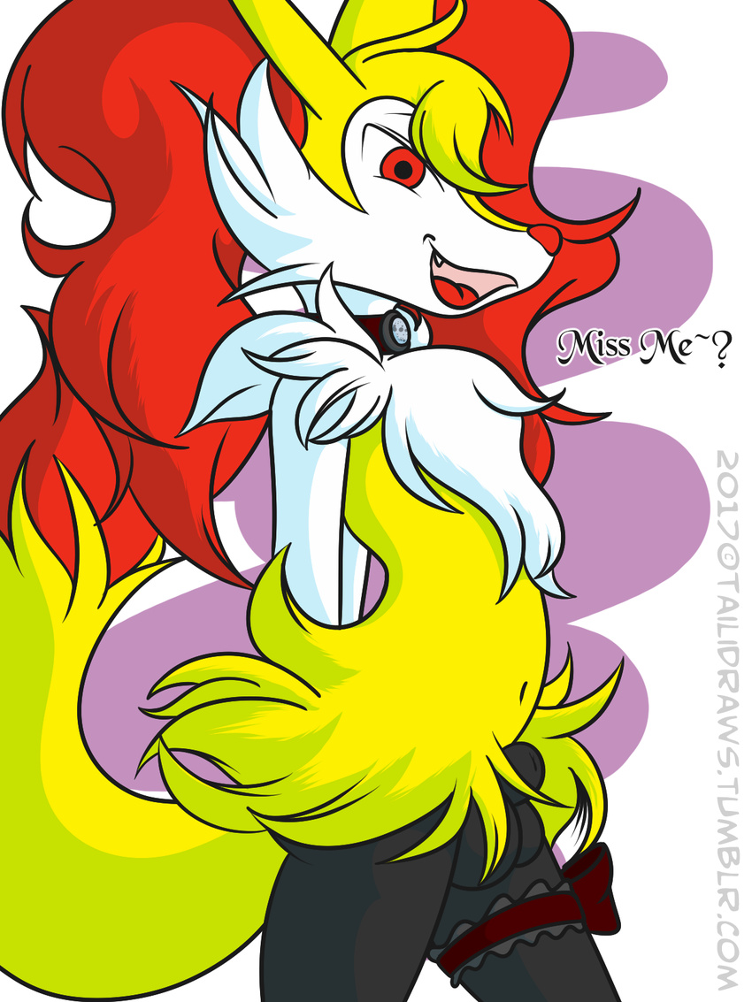 alpha_channel animal_genitalia anthro balls braixen canine choker cute_fangs dialogue english_text fully_sheathed garter inner_ear_fluff kurama_the_braixen looking_at_viewer male mammal mrpandragon nintendo open_mouth pok&eacute;mon pseudo_clothing sheath simple_background smile smug solo standing talking_to_viewer text transparent_background video_games