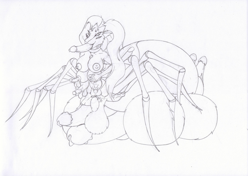 arachnid arthropod balls body_horror canine crotch_head dicknipples drider erection herm intersex mammal multi_balls multi_eye multi_penis multifur nipple_mouth penis penis_tongue precum sketch spider spidertaur thenegative