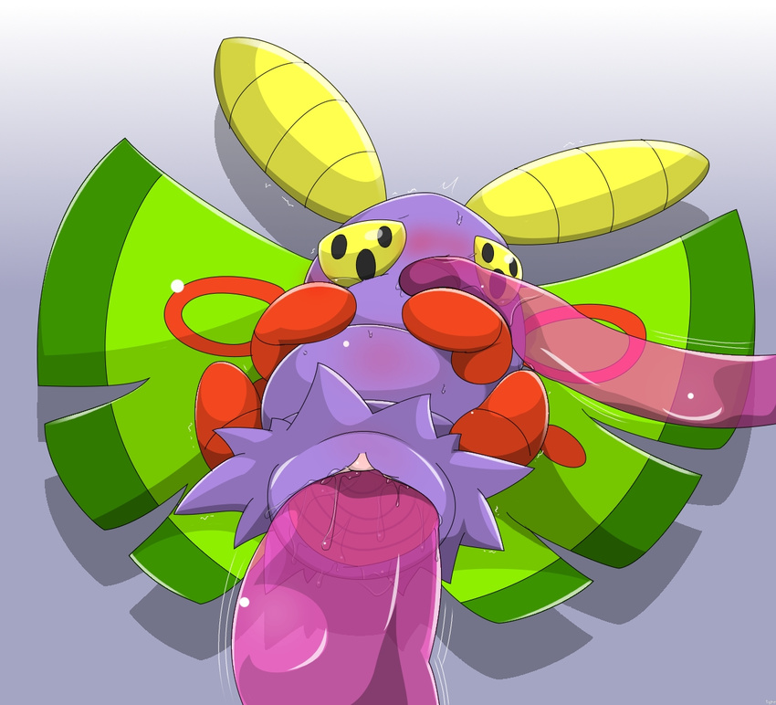 antennae arthropod blush ditto double_penetration duo dustox female feral goo_creature insect insect_wings male moth nintendo open_mouth penetration pok&eacute;mon pussy sex simple_background sweat type vaginal vaginal_penetration video_games wings