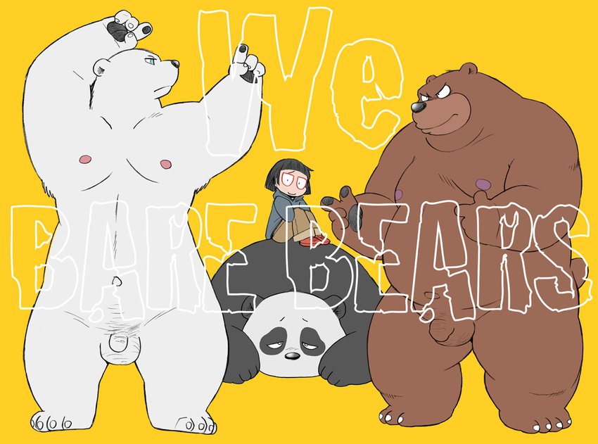 balls bear cartoon_network chloe_park grizzly_(character) grizzly_bear human ice_bear male mammal panda panda_(character) penis polar_bear wantaro we_bare_bears