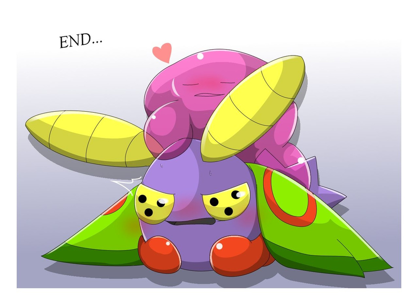 antennae arthropod blush ditto duo dustox eyes_closed female feral goo_creature insect insect_wings love male moth nintendo pok&eacute;mon simple_background type video_games wings