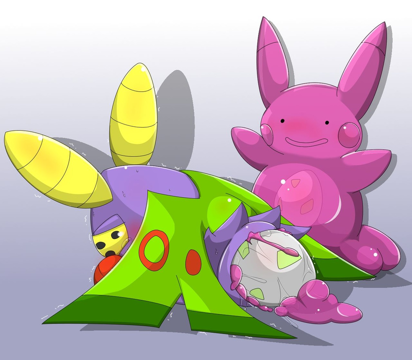 antennae arthropod blush ditto duo dustox egg female feral goo_creature insect insect_wings male moth nintendo open_mouth oviposition pok&eacute;mon pussy shaking simple_background smile sweat type video_games wings