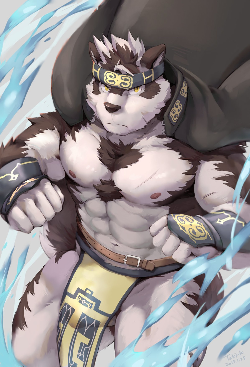 bulge canine clothing horkeukamui loincloth male mammal solo taki_kaze tokyo_afterschool_summoners wolf