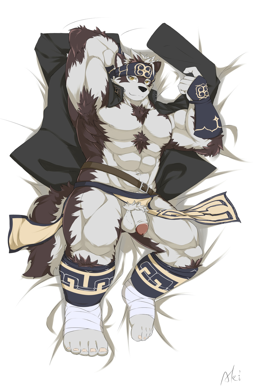 canine horkeukamui male mammal muscular penis solo tokyo_afterschool_summoners wolf