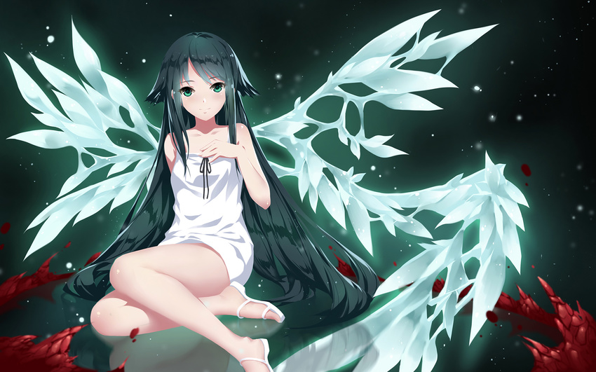 blood cangkong dress saya_no_uta wallpaper wings