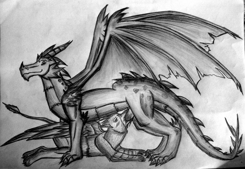 avian beak black_and_white blush claws cyril daigarus dragon erection fellatio feral feral_on_feral gryphon horn male male/male membranous_wings monochrome oral oral_penetration penetration penis scalie sex spines spyro_the_dragon toe_claws video_games western_dragon wings