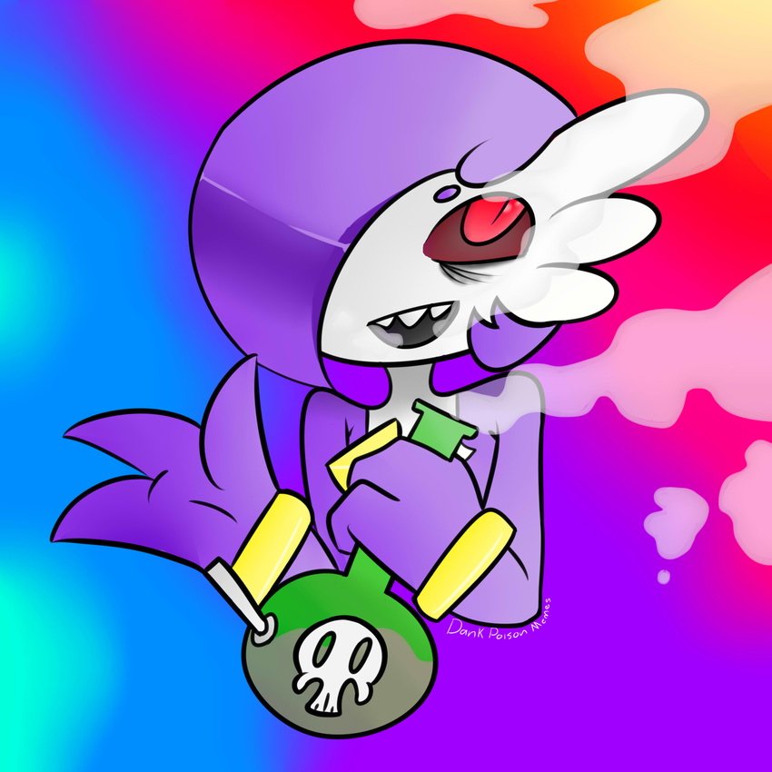 bong cleo cloud cute devious drugs female flat_chested gardevoir happy humanoid lvl100gardevoir nintendo pok&eacute;mon rainbow smoke teeth video_games