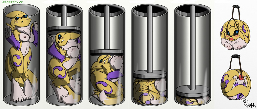 bag breasts compression digimon female inkwell_pony pussy renamon