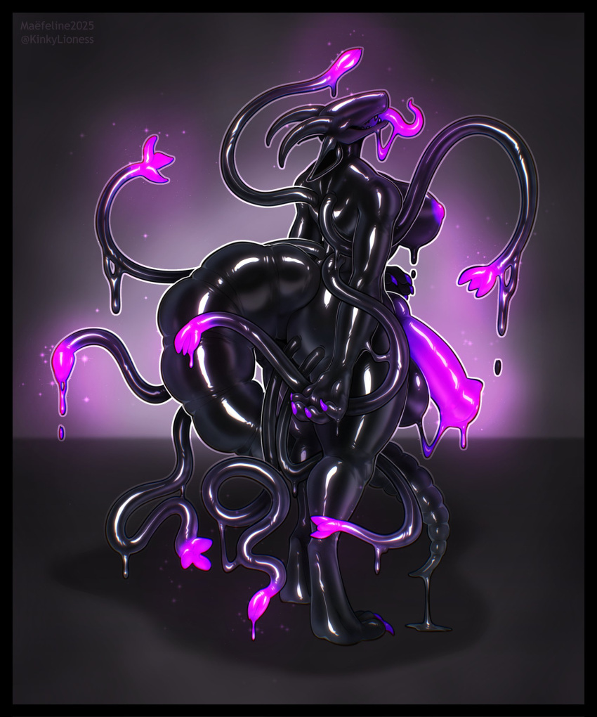 2025 2_horns alien animal_genitalia animal_penis anthro balls big_balls big_breasts big_muscles big_penis big_tail biped black_latex breasts equine_genitalia equine_penis genitals goo_drip gynomorph hi_res horn huge_balls huge_penis intersex latex long_tongue maefeline muscular muscular_anthro muscular_gynomorph muscular_intersex penis solo species_request standing tail tentacles tongue