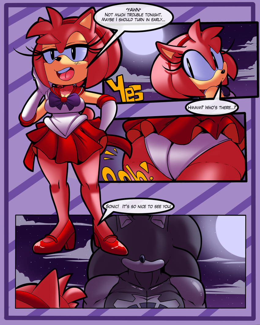 amy_rose big_breasts big_butt breasts butt cloudz comic costume dreamcastzx1 female hedgehog male mammal sailor_moon_(series) sonic_(series) sonic_the_hedgehog