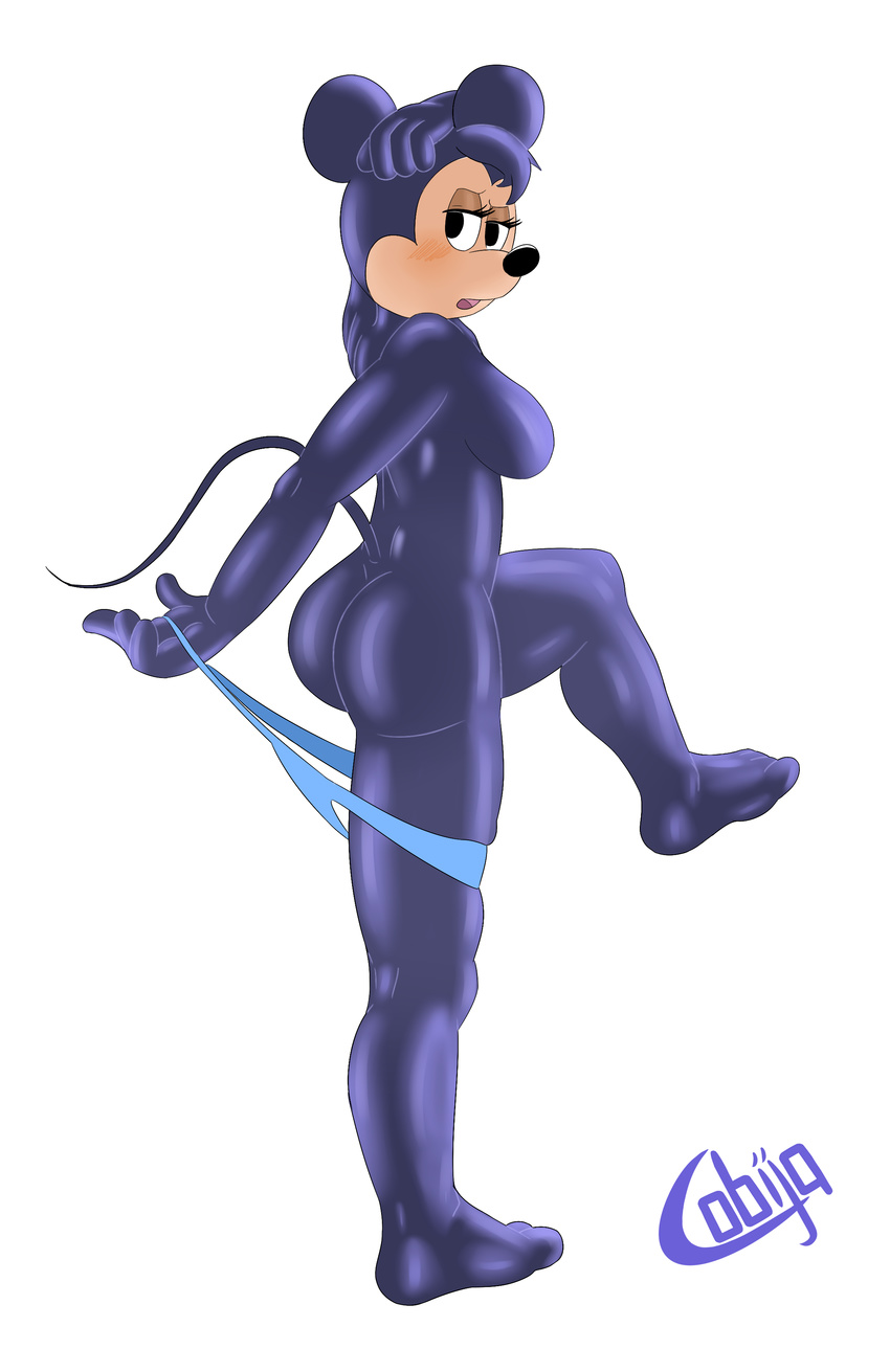 anthro cobija disney female looking_at_viewer mammal minnie_mouse mouse nude open_mouth rodent simple_background solo