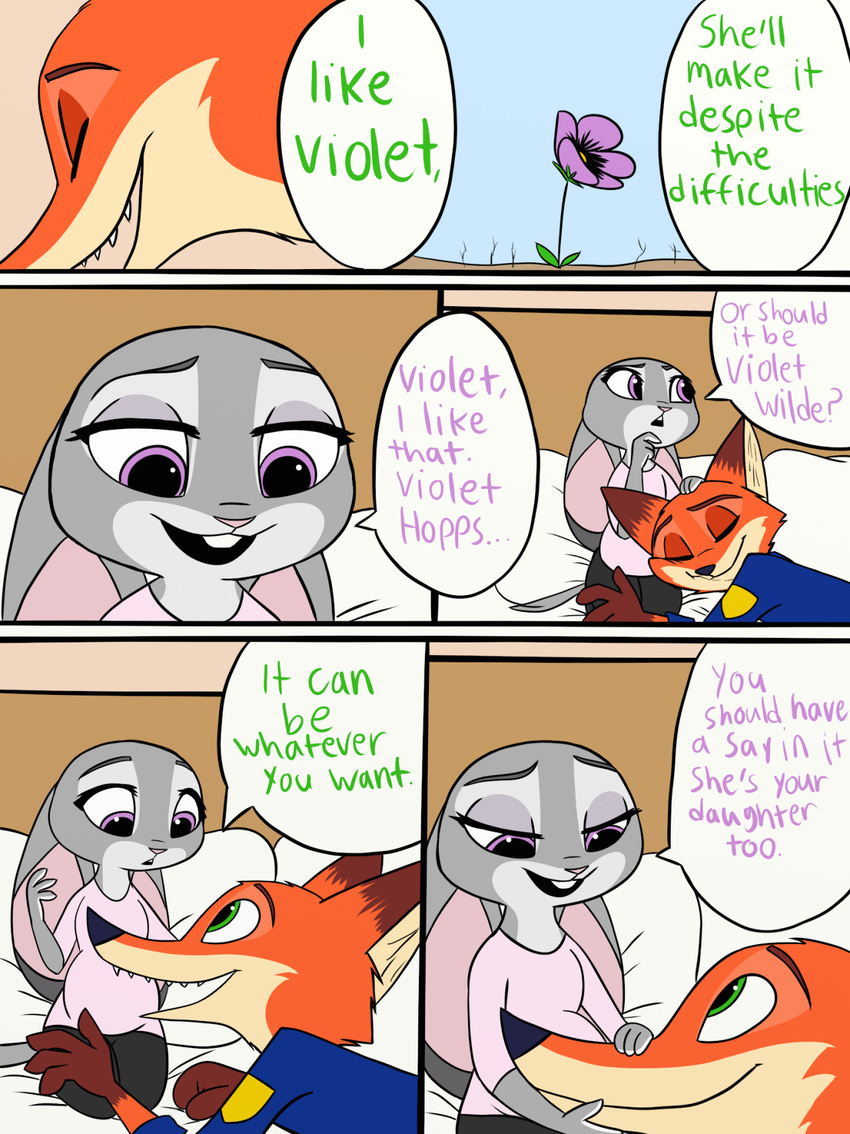 2017 anthro canine clothed clothing comic disney female fox fur judy_hopps lagomorph male mammal nick_wilde rabbit skeletonguys-and-ragdolls zootopia