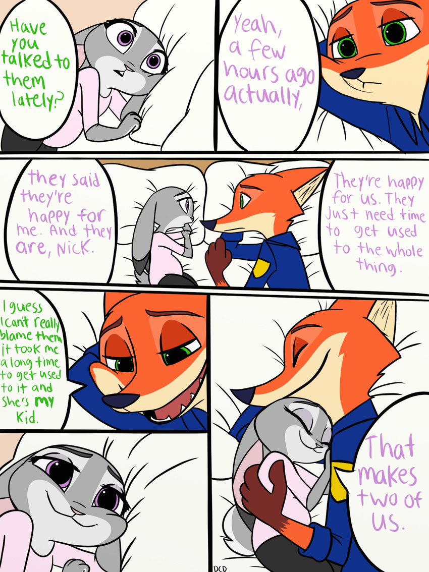 2017 anthro canine clothed clothing comic disney female fox fur judy_hopps lagomorph male mammal nick_wilde rabbit skeletonguys-and-ragdolls zootopia