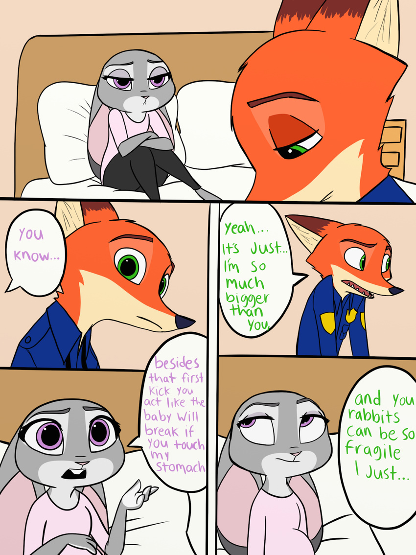 2017 anthro canine clothed clothing comic disney female fox fur judy_hopps lagomorph male mammal nick_wilde rabbit skeletonguys-and-ragdolls zootopia