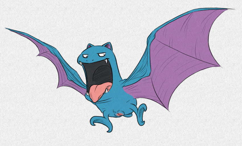 big_mouth female feral flying golbat membranous_wings nintendo open_mouth pencil_(artwork) pok&eacute;mon pussy python13rp simple_background solo tongue tongue_out traditional_media_(artwork) video_games white_background wings yaroul