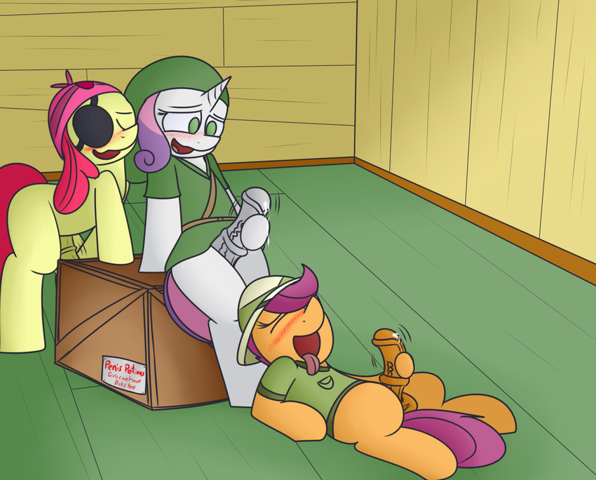 apple_bloom_(mlp) blush clothed clothing cub cutie_mark_crusaders_(mlp) dickgirl earth_pony equine eyes_closed feral friendship_is_magic green_eyes group group_sex horn horse intersex mammal masturbation mr_rottson my_little_pony open_mouth pegasus pony precum scootaloo_(mlp) sex sweetie_belle_(mlp) tongue tongue_out unicorn wings young