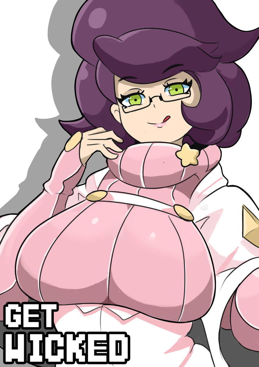 1girl aether_foundation glasses green_eyes npc pokemon pokemon_(game) pokemon_sm pushimo solo wicke_(pokemon)