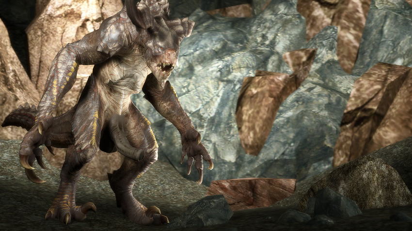 3d_(artwork) claws deathclaw digital_media_(artwork) fallout feral horn male mrflaptastic not_furry nude penis scalie solo source_filmmaker teeth video_games