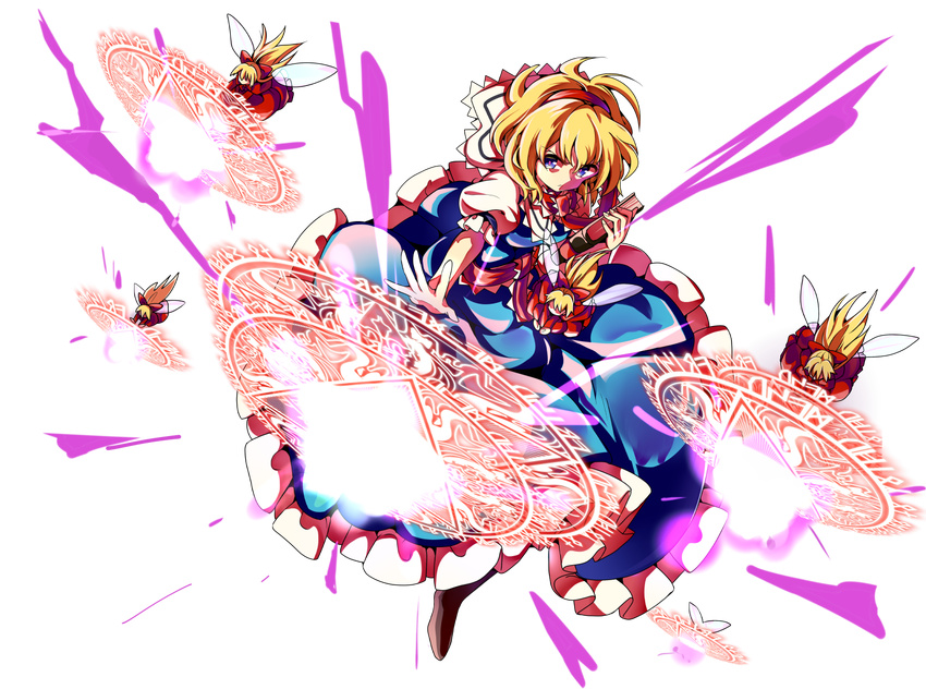 alice_margatroid baba_(baba_seimaijo) blonde_hair blue_dress blue_eyes capelet commentary_request doll dress hairband magic_circle short_hair tachi-e touhou transparent_background