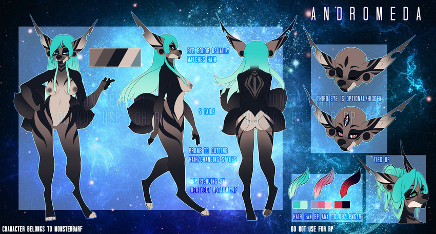 anthro breasts butt canine featureless_crotch female mammal model_sheet nipples nude puccaruu solo standing watermark