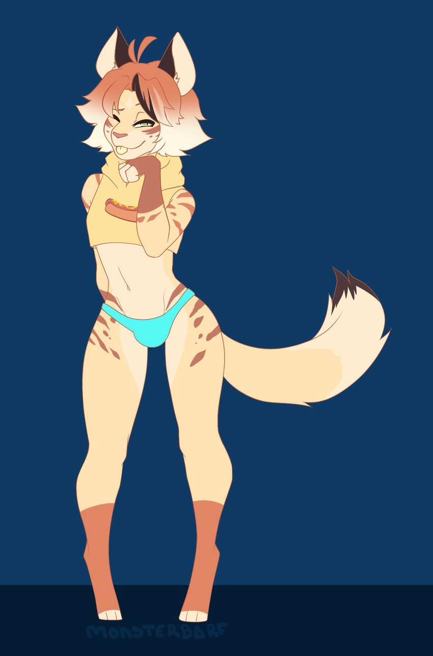 anthro bulge clothing feline fur girly hair looking_at_viewer male mammal puccaruu smile solo standing underwear