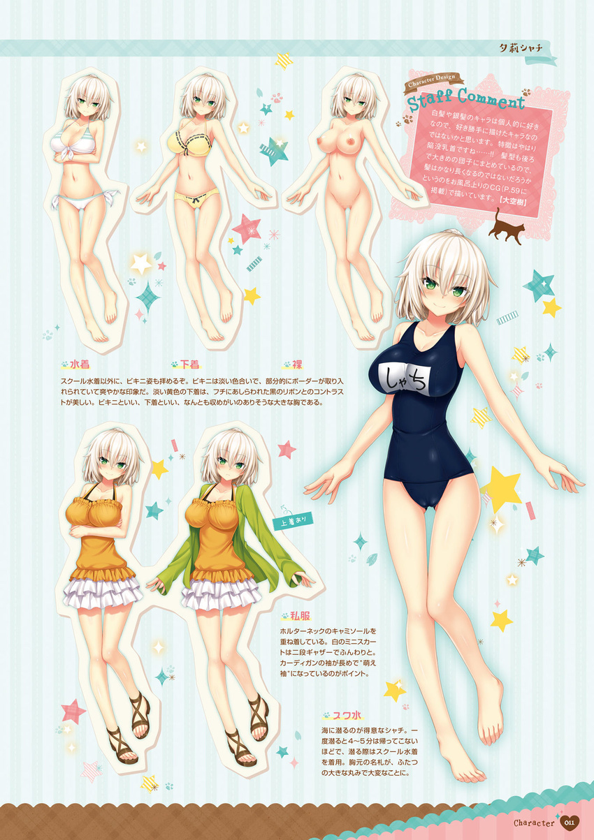 bikini bra cameltoe censored character_design cleavage harukaze-soft heels naked nipples nora_to_oujo_to_noraneko_heart_-nora_princess_and_stray_cat.- oozora_itsuki pantsu school_swimsuit swimsuits yuri_shachi