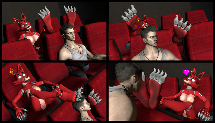 3d_artwork animated claws dirty feet five_nights_at_freddy five_nights_at_freddy's foxy hawkvally movie_theater paws toes video_games