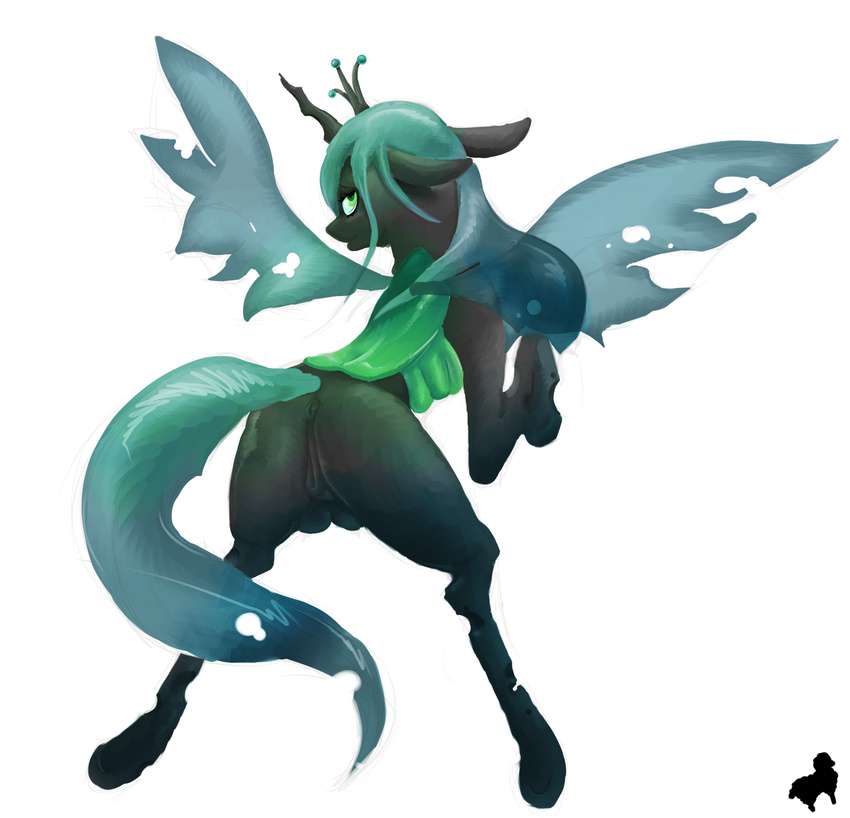 butt changeling cheap-sheep equine friendship_is_magic looking_at_viewer looking_back mammal my_little_pony nude queen_chrysalis_(mlp) teats wings