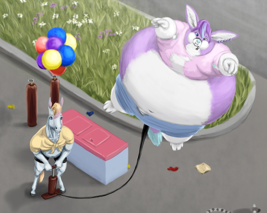 anthro canine donkey equine fennec fox helium inflation lemurlemurovich male mammal