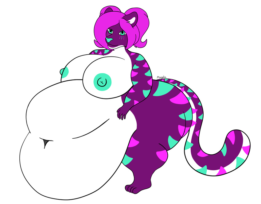 600kg anthro belly big_belly big_breasts breasts feline female huge_breasts hyper hyper_belly hyper_obese mammal nipples nude obese overweight solo tiger wide_hips