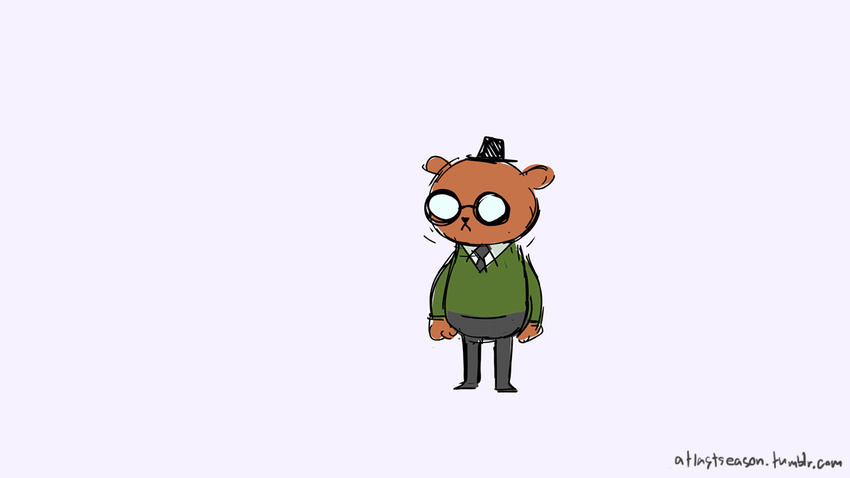 angus_(nitw) animated atlastseason bear canine clothing eyewear glasses gregg_(nitw) happy hat hug male male/male mammal night_in_the_woods simple_background wolf