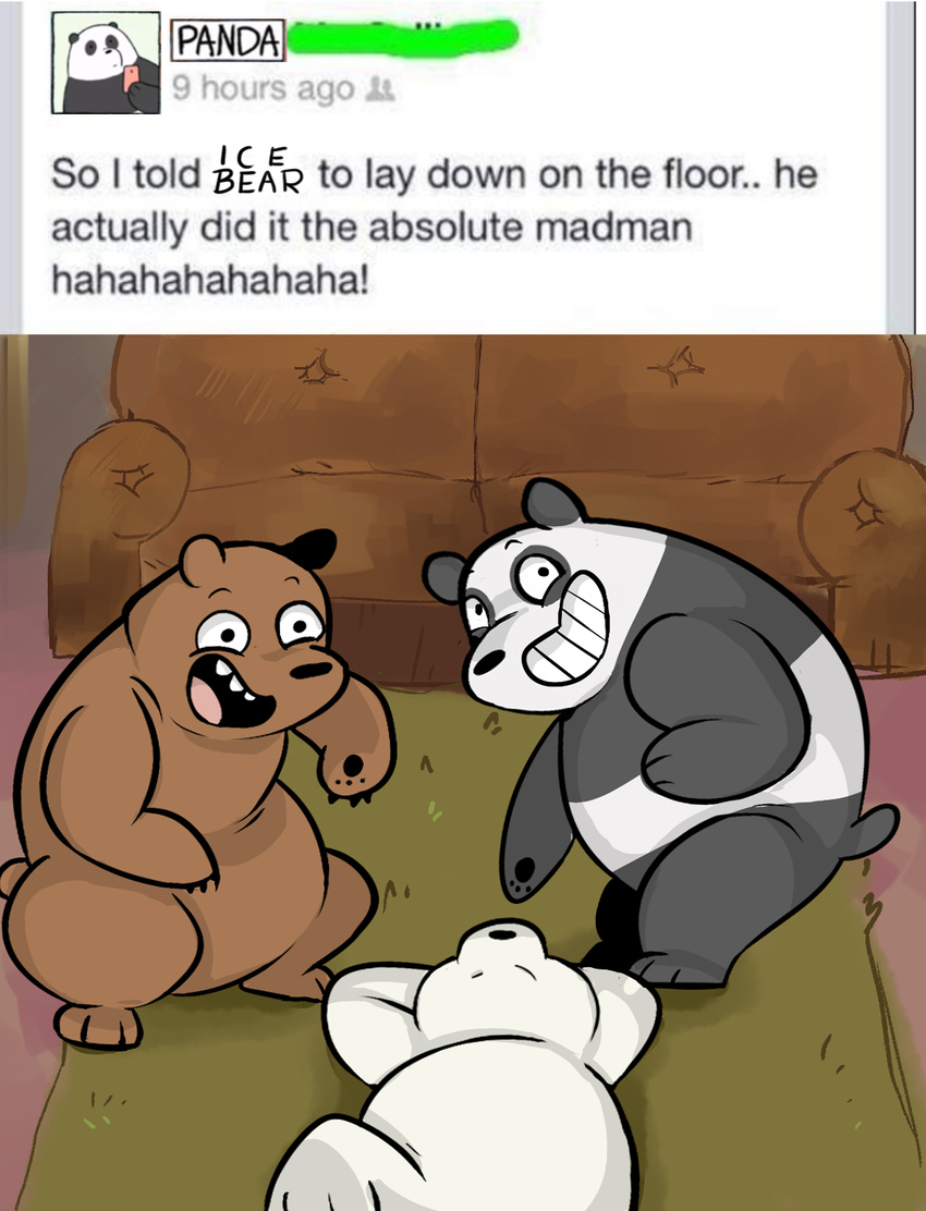 bear cartoon_network english_text grizzly_bear male mammal meme panda polar_bear text we_bare_bears