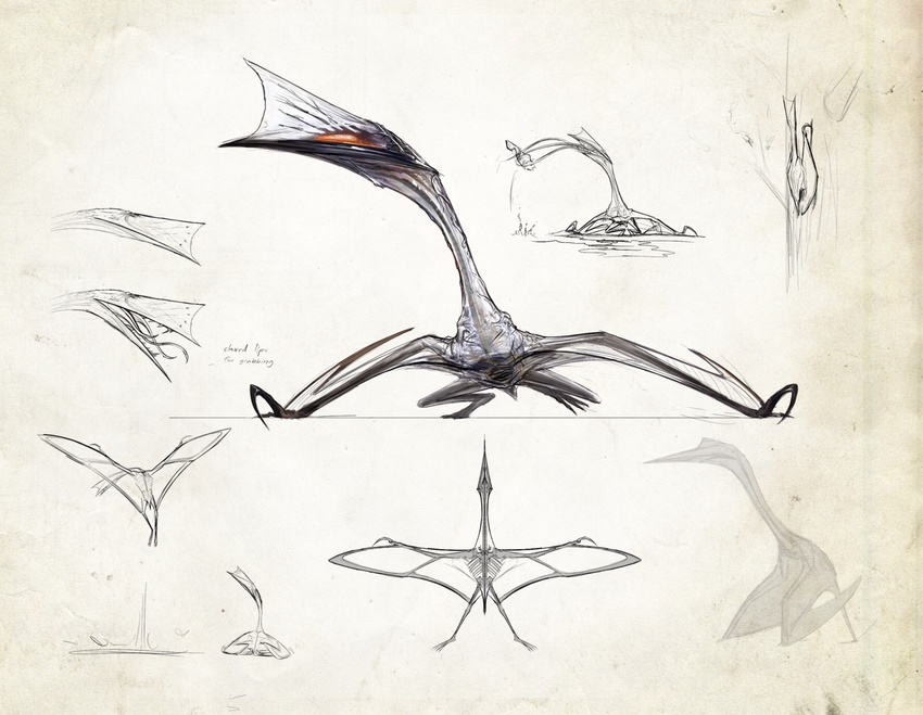 claws climbing flying inspecting invalid_tag pterosaur quetzalcoatlus reptile roaring scalie scary screech sketch study the_isle tongue