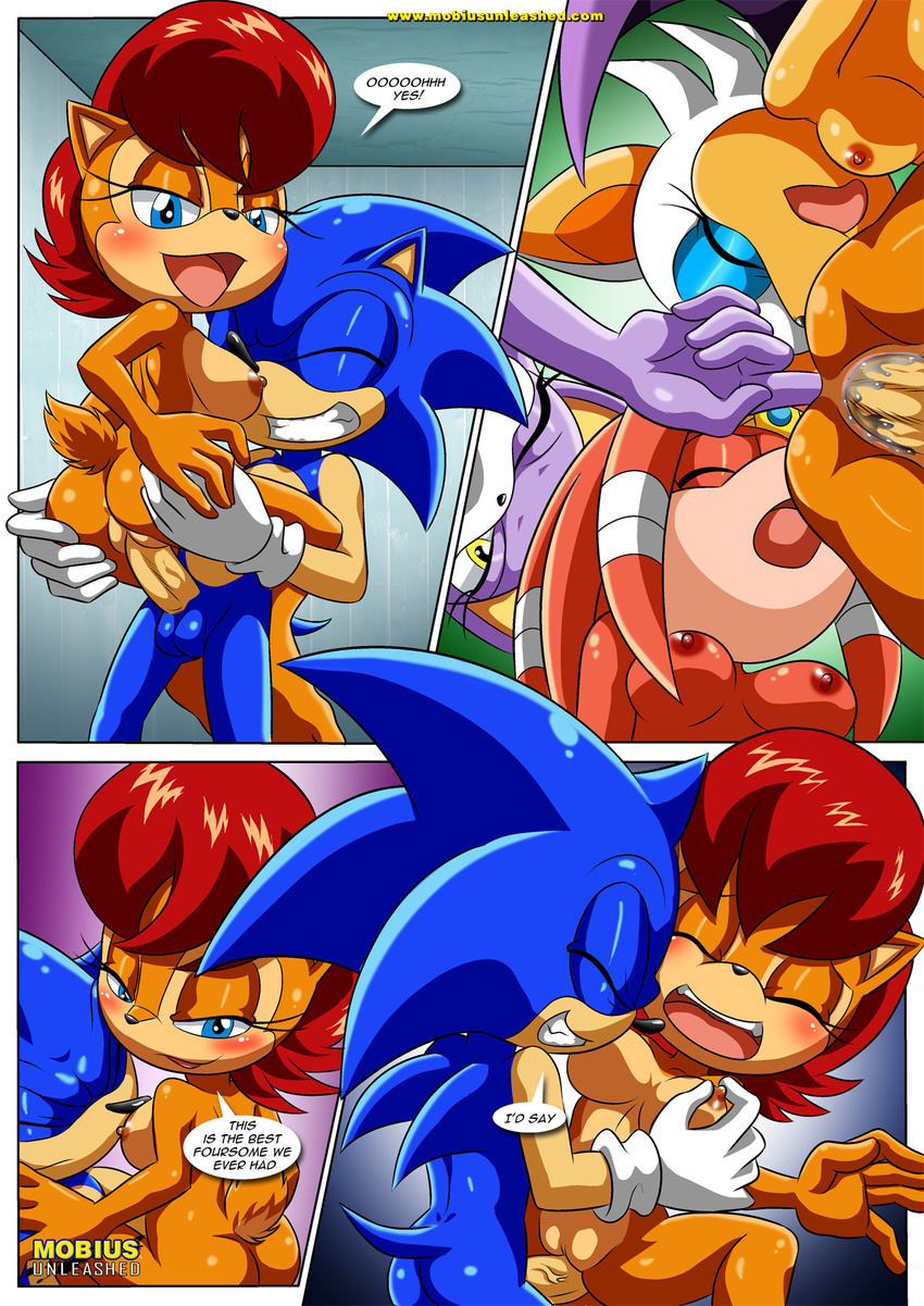 anal anal_fingering bat bbmbbf blaze_the_cat cat chipmunk comic dialogue echidna feline fingering foursome group group_sex harem hedgehog mammal mobius_unleashed monotreme nipples nude palcomix penetration penis pussy rodent rouge_the_bat sally_acorn sex sonic_(series) sonic_the_hedgehog standing_position tikal_the_echidna vaginal vaginal_penetration video_games wings