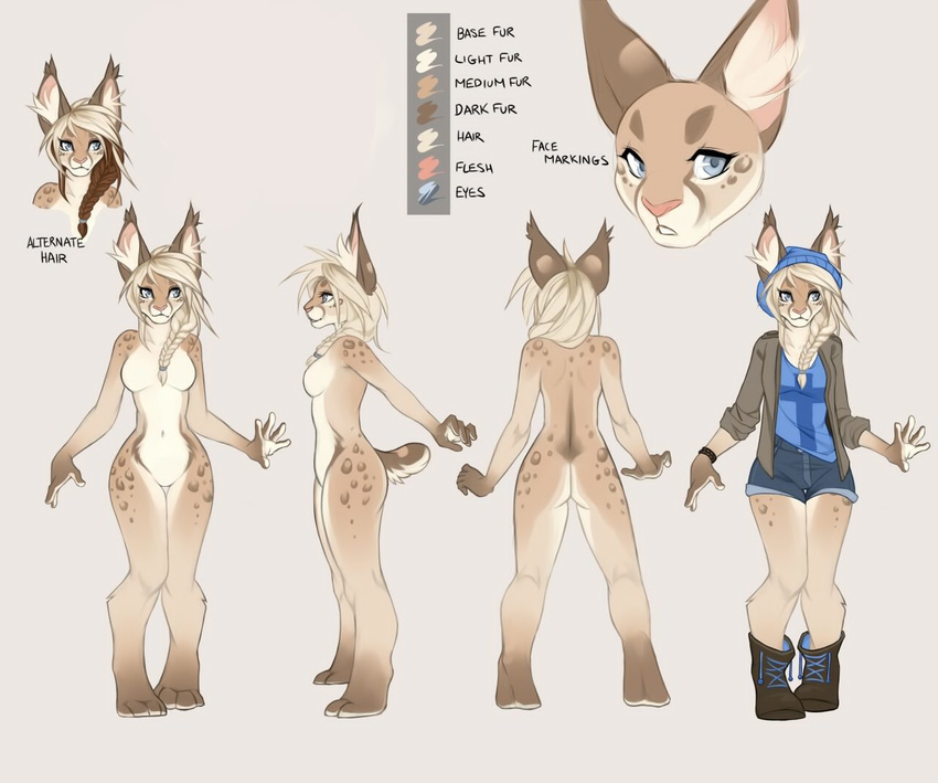 anthro ariyah feline female lynx mammal meg model_sheet solo