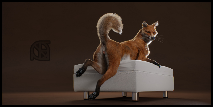 3d_(artwork) animal_genitalia animal_pussy anthro anus butt canine canine_pussy cosmiclife digital_media_(artwork) feet female feral fox fur hi_res katsumi looking_at_viewer mammal ottoman paws pinup pose presenting presenting_anus presenting_hindquarters presenting_pussy pussy raised_tail realistic semi-anthro solo whiskers