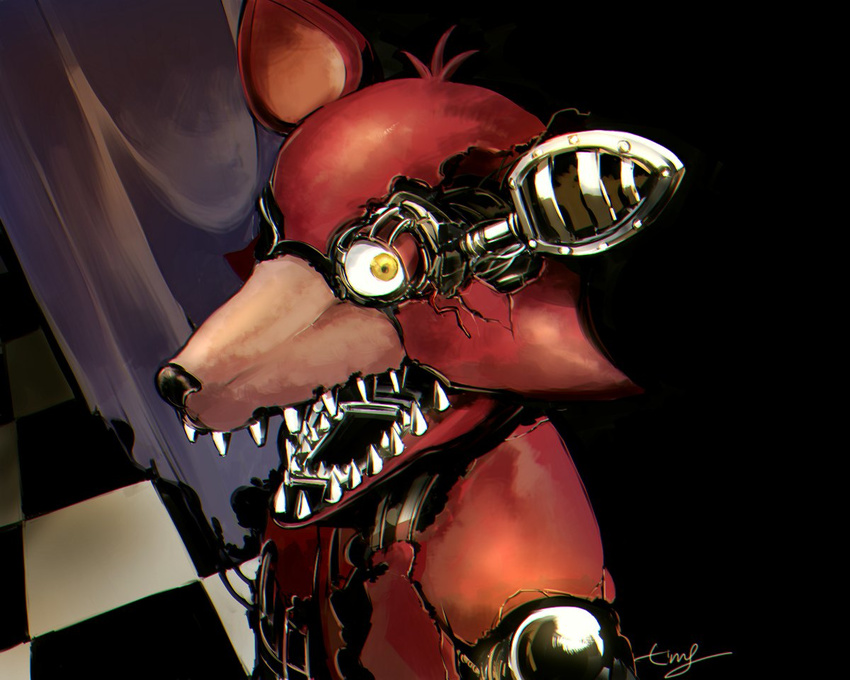 2017 animatronic canine five_nights_at_freddy's five_nights_at_freddy's_2 fox machine mammal robot timetime726 video_games withered_foxy_(fnaf)