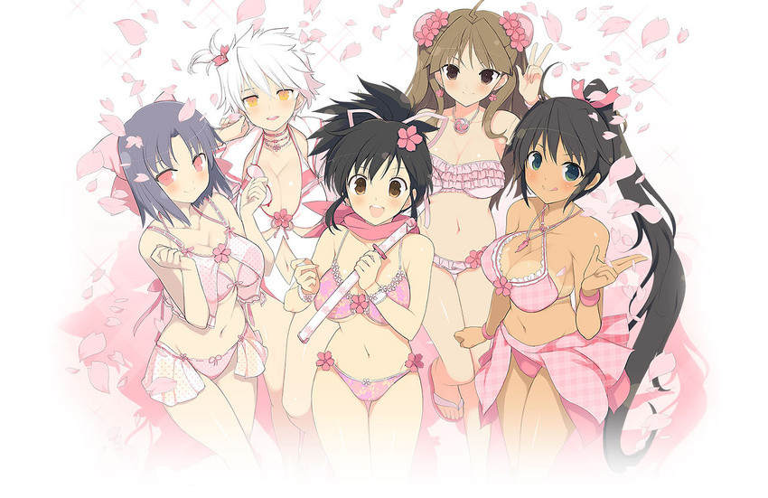 5girls asuka_(senran_kagura) breasts homura_(senran_kagura) large_breasts miyabi_(senran_kagura) multiple_girls renka_(senran_kagura) senran_kagura tagme yumi_(senran_kagura)