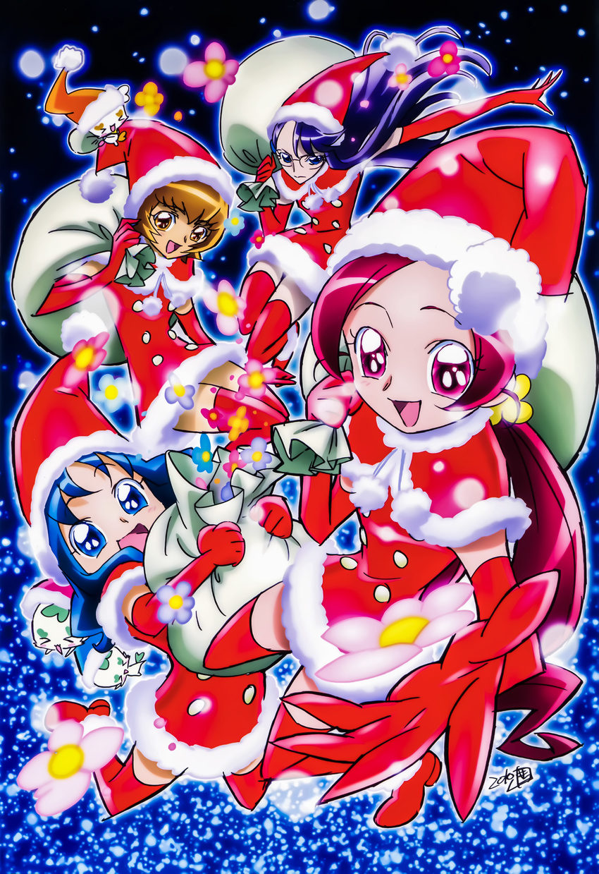 christmas dress heartcatch_pretty_cure! heels megane pretty_cure thighhighs