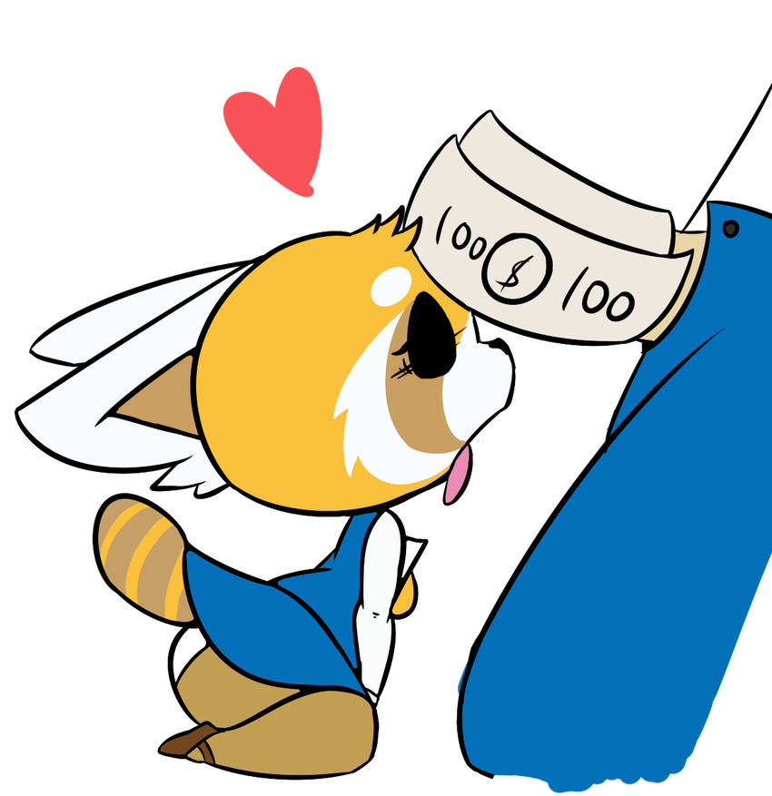 &lt;3 aggressive_retsuko alpha_channel anthro breasts clothing exposed_breasts eyelashes faceless_male female human larger_male male mammal money panties penis penis_on_head red_panda retsuko sanrio short_stack size_difference smaller_female tongue tongue_out underwear vono