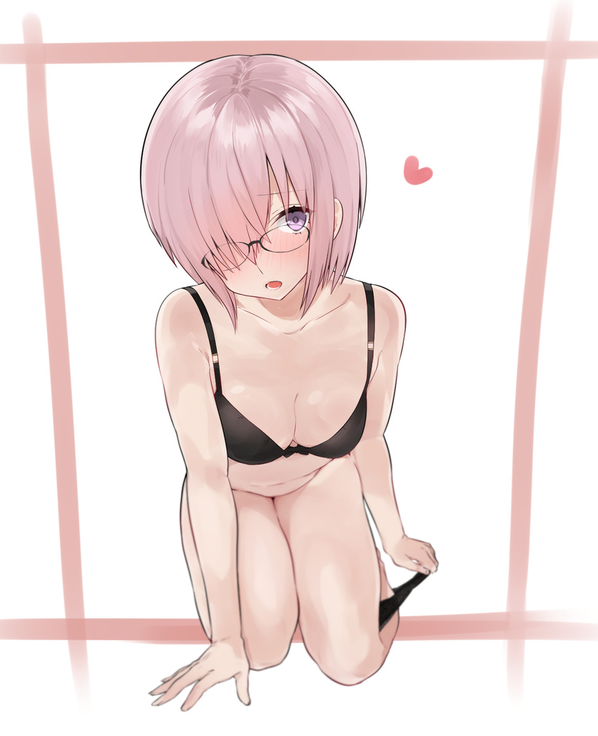 bra cleavage fate/grand_order megane mitsudoue panty_pull shielder_(fate/grand_order)