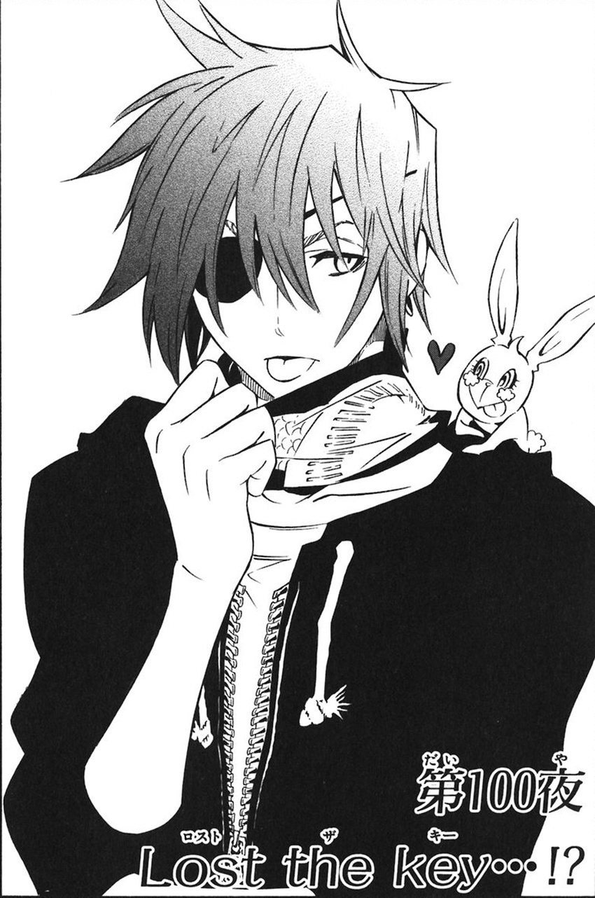 d.gray-man eyepatch hoshino_katsura lavi male monochrome