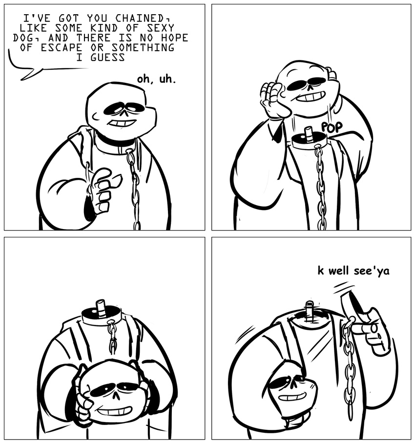 animated_skeleton bone chain collar comic detachable detachable_head dialogue english_text sans_(undertale) skeleton squatlord text undead undertale video_games