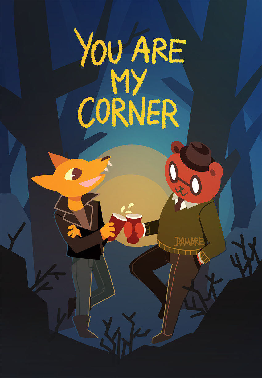 angus_(nitw) bear canine damare english_text fox gregg_(nitw) mammal night_in_the_woods text