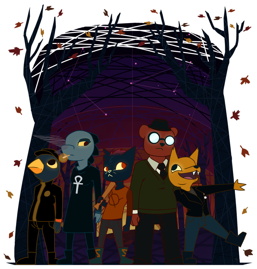 alligator angus_(nitw) artificeblade avian baseball_bat bea_(nitw) bear bird canine cat cigarette crocodilian feline female fox germ_(nitw) gregg_(nitw) mae_(nitw) male mammal night_in_the_woods reptile scalie