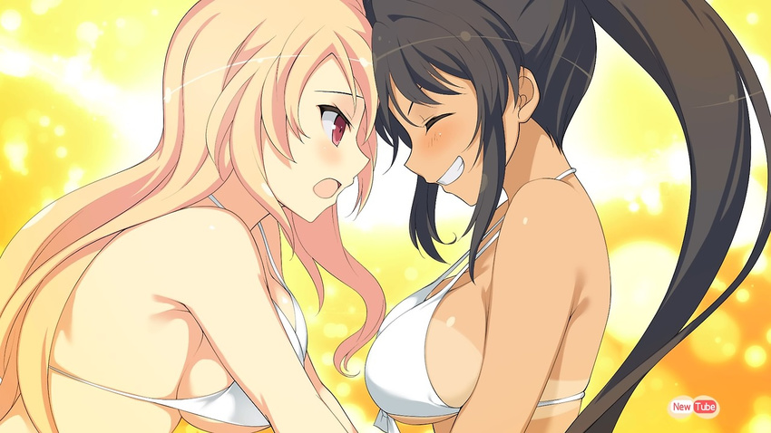 2girls bikini homura_(senran_kagura) multiple_girls senran_kagura souji_(senran_kagura) swimsuit tagme