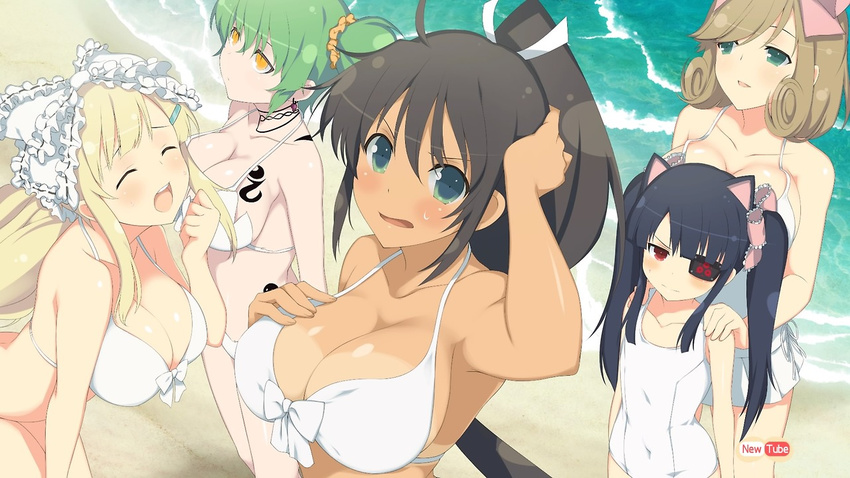 5girls bikini haruka_(senran_kagura) hikage_(senran_kagura) homura_(senran_kagura) mirai_(senran_kagura) multiple_girls senran_kagura swimsuit tagme yomi_(senran_kagura)