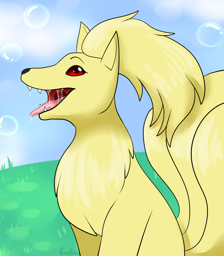 canine drooling mammal mouth_shot ninetales nintendo pok&eacute;mon rainypaws red_eyes saliva tongue video_games