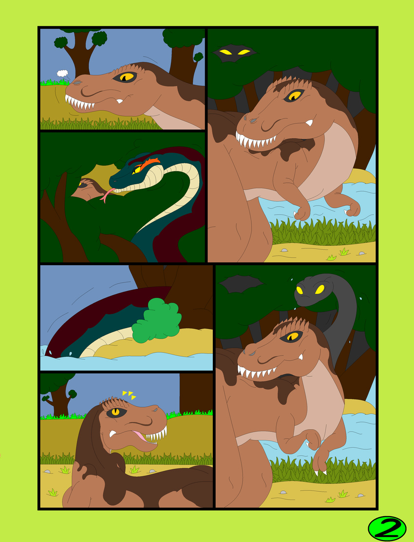 comic dinosaur reptile rex scalie snake theropod titanoboa tyrannosaurus_rex